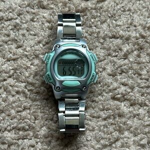 FMD women’s vintage silver/teal digital bracelet watch‎ one size